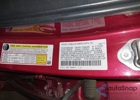 2018 Honda Accord Lx z USA, uszkodzony, nr VIN 1HGCV1F11JA003247